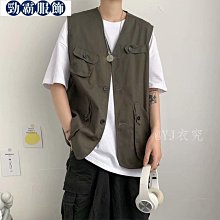 潮牌寬松工裝背心 無袖外套 工裝馬甲 潮流街頭街舞寬松多口袋帥酷馬甲 機能戰術背心 軍綠男女同款 歷史價格詳細信息