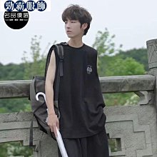 男無袖上衣背心男純棉男士無袖t恤跨欄背心寬肩大碼印花港風背袖寬大1/2件裝-潮流精選 歷史價格詳細信息