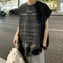 暗黑系做舊水洗無袖短t男 M-5XL 短袖背心男 大碼T恤衫 oversizeT恤 無袖背心 落肩無袖上衣男潮人屋服飾-MINTS名仕男裝 歷史價格詳細信息