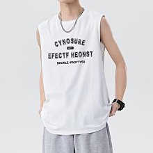 男士背心 字母背心 學生無袖T恤男 潮牌坎肩汗背心男 韓版寬松運動上衣 無袖t恤 港風chic個性上衣 跑步背心-勁霸服飾 歷史價格詳細信息