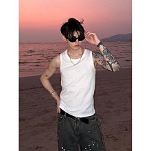 背心 運動 男 簡約百搭背心男士夏季外穿運動健身重/磅無袖T恤男坎肩汗衫xrv满599免運 歷史價格詳細信息