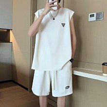 休閒運動套裝男夏季薄款短袖t恤學生青少年工裝一套搭配帥氣衣服 歷史價格詳細信息