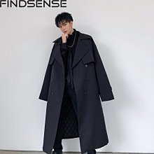 FINDSENSE 秋冬上新 2019 韓國時尚流行拼接連帽外套中長風衣大衣 G19男裝休閒上衣 歷史價格詳細信息