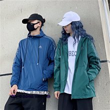 運動戶外條紋連帽沖鋒衣外套男女百搭撞色寬松工裝夾克防曬【超齡男裝】 歷史價格詳細信息