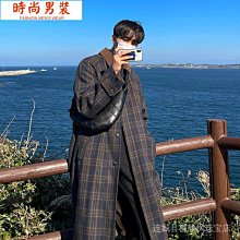毛呢大衣男秋冬韓版潮流時尚休閒呢子風衣中長款帥氣寬鬆外套 歷史價格詳細信息