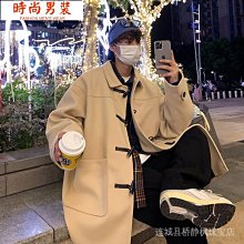 毛呢大衣男秋冬韓版潮流時尚休閒呢子風衣中長款帥氣寬鬆外套 歷史價格詳細信息