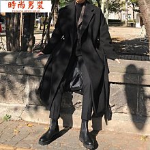 毛呢大衣男秋冬韓版潮流時尚休閒呢子風衣中長款帥氣寬鬆外套 歷史價格詳細信息