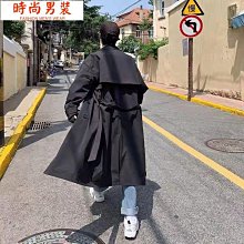 2022新款外套男韓版潮流帥氣青年寬鬆大衣男秋冬英倫風衣男中長款-时尚男装 歷史價格詳細信息