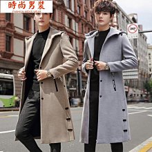 毛呢大衣男秋冬韓版潮流時尚休閒呢子風衣中長款帥氣寬鬆外套 歷史價格詳細信息