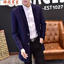 中長款西裝男春秋帥氣長款西裝外套韓版緊身休閒男士風衣2021新款 男西裝（滿599元免運） 歷史價格詳細信息