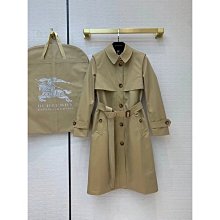 現貨 外套 風衣 棉衣 巴寶利B家女士vintage裁片棉質嘎巴甸Trench風衣外套bbrbur商務休閒英倫防水時-誠 歷史價格詳細信息