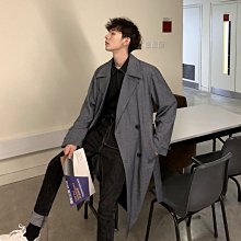 韓版雙排釦風衣外套暗黑設計感男裝2023年秋裝個性拼色單排扣夾克毛邊小眾外套寬松工裝外套 歷史價格詳細信息