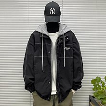 假兩件連帽夾克男春秋季裝大碼日系oversize潮流牌休閑沖鋒衣外套 價格比較,價格查詢,歷史價格詳細信息