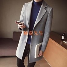 【解憂先生】風衣男中長秋冬新品潮流修身毛呢大衣男士加厚韓版帥氣呢子外套 價格比較,價格查詢,歷史價格詳細信息
