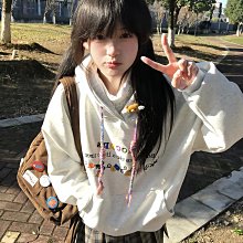 灰色衛衣女連帽即墨薄款2023新款秋oversize韓系慵懶風厚套裝外套-佳藝居 歷史價格詳細信息