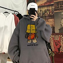 卡通印花加絨加厚插肩袖銀狐絨連帽衛衣女秋冬寬松洋氣休閑外套潮_佳美優品 歷史價格詳細信息