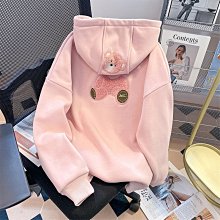 粉色加絨加厚衛衣女秋冬韓版waitmore連帽寬松學生開衫外套ins潮超夯 精品 歷史價格詳細信息