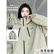 衝鋒衣女三合一可拆卸拼色情侶衣秋冬外套男春秋悍途防水抓絨防風 歷史價格詳細信息