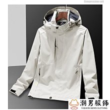 防水衝鋒衣男 3色色M-3XL 流行寬鬆氣質連帽外套 長袖拉鍊百搭素色情侶小外套-潮男服飾 歷史價格詳細信息