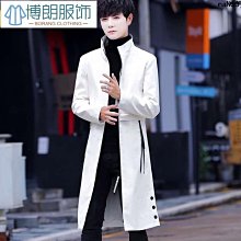 熱賣皮風衣男長款青年立領時尚潮流韓版緊身秋冬帥氣加棉加厚保暖外套-时尚男装 歷史價格詳細信息