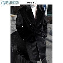 【熱賣精選】長版外套 厚外套 大衣 毛呢外套 2色毛呢大衣男韓版潮流過膝中長款風衣冬季加厚寬鬆雙排扣毛呢外套 歷史價格詳細信息