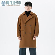 熱款 日系風衣男長款加厚毛呢大衣三件式潮牌寬鬆毛呢外套休閒搭配一套-时尚男装 歷史價格詳細信息