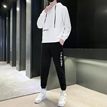 秋季運動套裝男裝新款時尚休閒帥氣寬鬆潮男拉鏈開衫衛衣兩件套 歷史價格詳細信息