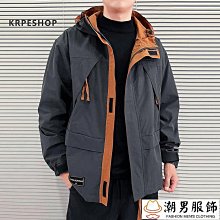 衝鋒衣外套 戶外登山服 運動外套 美式沖鋒衣 外套男士 春秋潮牌 機能戶外寬松運動情侶款 工裝連帽夾克-潮男服飾 歷史價格詳細信息