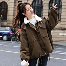 加絨羊羔毛工裝加厚棉衣外套 寬松女秋冬外套 羽絨棉服女生上衣 保暖韓版夾克外套 顯瘦百搭女生外套 棉襖女士外套 歷史價格詳細信息