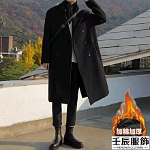 雙排扣風衣男中長款秋冬季外套韓版潮流帥氣英倫披風寬鬆日系大衣-时尚男装 歷史價格詳細信息