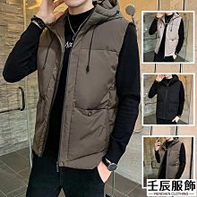 大尺碼男士鋪棉背心 保暖棉外套 韓版白色背心 休閒潮流立領馬甲 情侶款羽絨棉背心 防風無袖外套 保暖休閑馬甲 歷史價格詳細信息