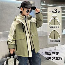 男童三合一衝鋒衣春款2023新款中大童外套中大童春季套裝 歷史價格詳細信息