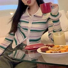 條紋毛衣男 小眾設計感情侶裝 秋冬季慵懶 寬鬆條紋針織衫 男士上衣服外穿外套ins潮 歷史價格詳細信息