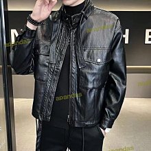 皮衣外套男棒球領潮流春秋季新款修身休閑男款皮夾克冬季加絨加厚 歷史價格詳細信息