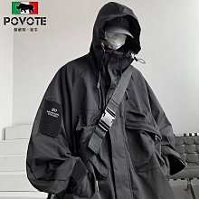 高街美式工装夹克防水防风冲锋衣男春秋宽松ins潮流连帽开衫外套 歷史價格詳細信息