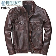 【熱賣精選】真皮皮衣男頭層牛皮立領皮夾克男士真皮外套秋冬新款機車單皮休閒帥氣男裝 歷史價格詳細信息
