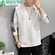 春秋季薄款長袖T恤男寬鬆圓領秋衣體恤大碼運動休閒衫圓領長袖T男性衣服上衣T恤男裝休閒服裝-正正男裝 歷史價格詳細信息