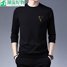男士長袖上衣 男士打底衫20秋冬季衛衣新款男士長袖t恤加絨加厚秋衣中青年圓領上衣代發-潮流好物 歷史價格詳細信息