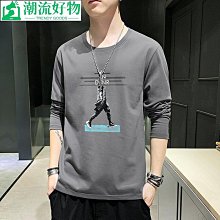 春秋新款長袖T恤男青學生打底衫男士長袖秋衣大碼圓領T恤男男性衣服上衣T恤男裝休閒服裝-正正男裝 歷史價格詳細信息