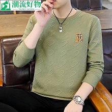 男士上衣 秋冬打底衫男休閑衛衣男士春秋款潮牌寬松長袖t恤秋季新款美式套頭圓領上衣男-潮流好物 歷史價格詳細信息