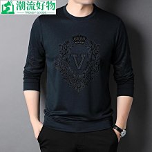 男士上衣 秋冬打底衫男休閑衛衣男士春秋款潮牌寬松長袖t恤秋季新款美式套頭圓領上衣男-潮流好物 歷史價格詳細信息