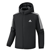 Adidas 愛迪達連帽棉衣 冬季羽絨棉服加棉加厚保暖麵包服黑色白色連帽防風防寒外套鋪棉外套 歷史價格詳細信息