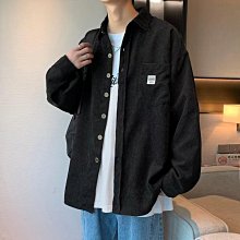 日系外套春秋襯衫 襯衫 男士燈芯絨長袖 長袖襯衫 男裝襯衫 純色大碼襯衫 復古外套 白襯衣 歷史價格詳細信息