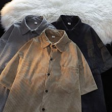 港風 燈絨芯 薄外套 M-2XL 長袖襯衫 寬鬆百搭 素色 上衣男 襯衫男-潮流e線 歷史價格詳細信息