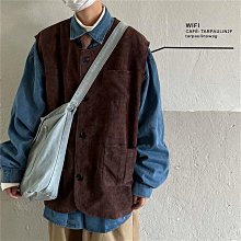 燈芯絨馬甲男士春秋寬松立領工裝坎肩外套背心馬夾潮坎肩百搭背心 歷史價格詳細信息