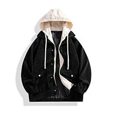 假兩件連帽夾克男春秋季裝大碼日系oversize潮流牌休閑沖鋒衣外套 歷史價格詳細信息