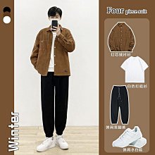 日系復古燈芯絨襯衫男士春夏季寬鬆長袖襯衫潮流百搭休閒外套男裝-時尚男裝 歷史價格詳細信息