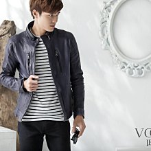 ☆ VOGIE ☆【K15】簡約立領粗獷感拉鍊設計羊皮皮衣外套-黑色 歷史價格詳細信息