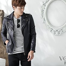 ☆ VOGIE ☆【K15】簡約立領粗獷感拉鍊設計羊皮皮衣外套-黑色 歷史價格詳細信息