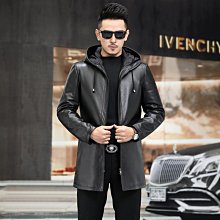 【型男會社】1021 HNAT 冬季男士大衣外套連帽皮毛皮草一體中長款 歷史價格詳細信息